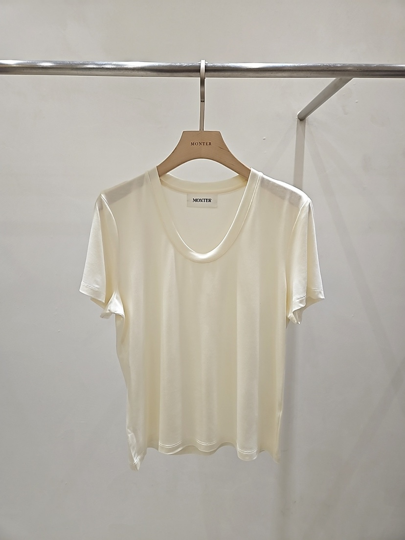 MONTER東大門直郵女士新品26春夏人氣時尚職業熱賣T恤絲綢MONTERT恤圖色1