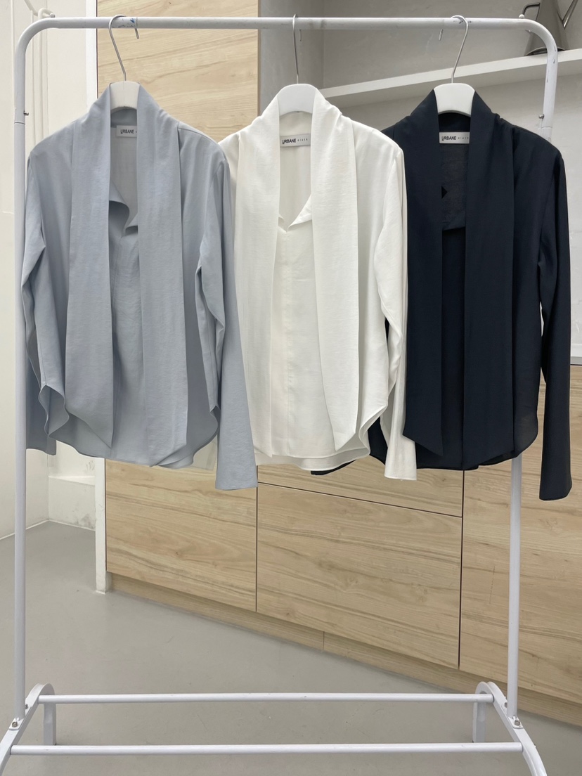 URBANE cloth韓國直郵女裝新品休閑時尚26春夏襯衫蕾絲衫系帶URBANE cloth襯衫/蕾絲衫