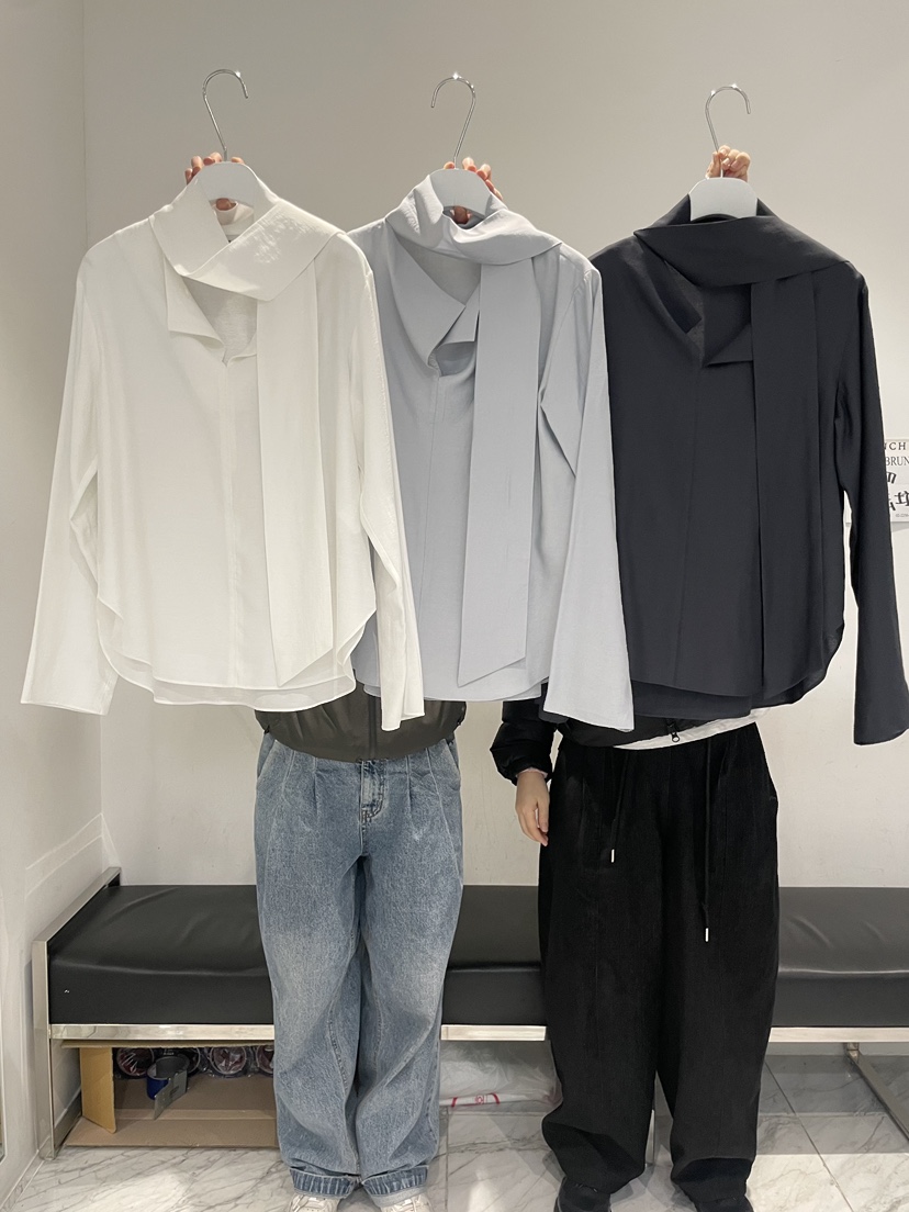 URBANE cloth韓國直郵女裝新品休閑時尚26春夏襯衫蕾絲衫系帶URBANE cloth襯衫/蕾絲衫