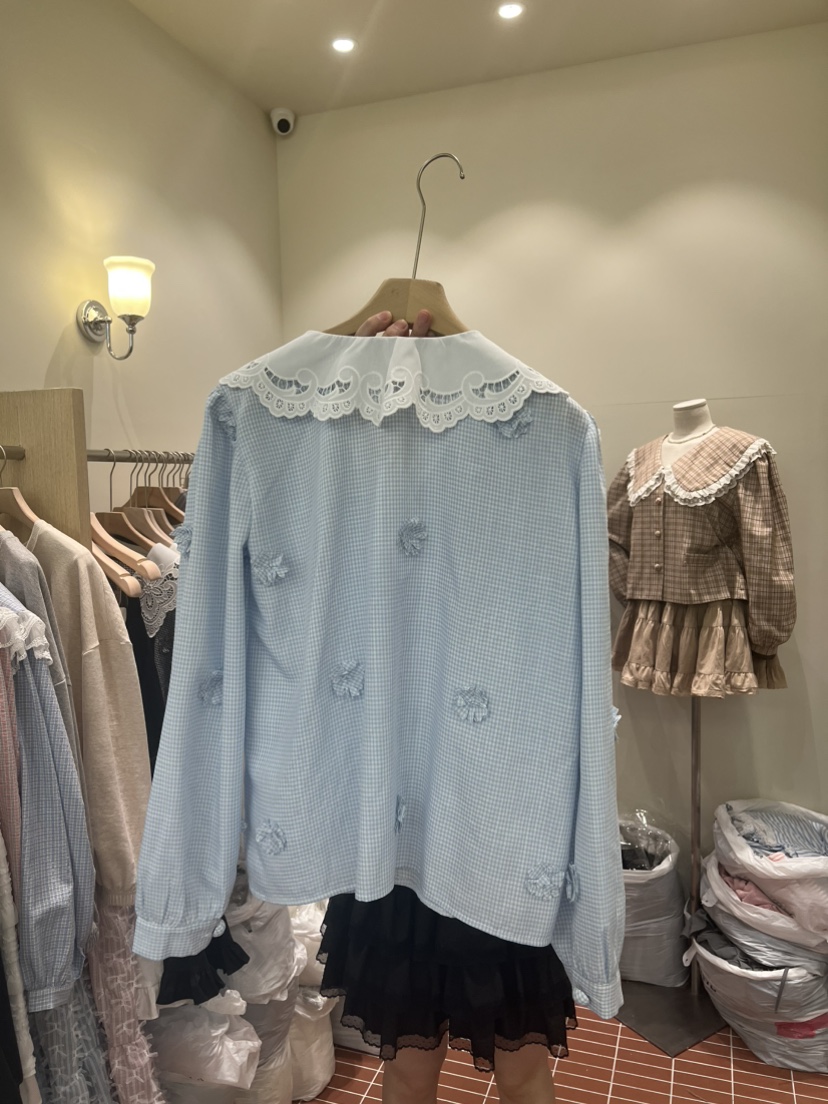 BE&amp;BE東大門代購女裝新款職業推薦人氣襯衫蕾絲衫花朵BE&be襯衫/蕾絲衫