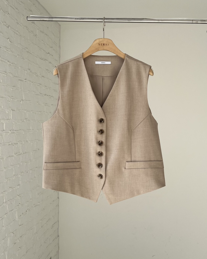 VERNI韓國直郵女士新品休閑人氣真品熱賣職業26春夏推薦馬甲VERNI馬甲圖色1