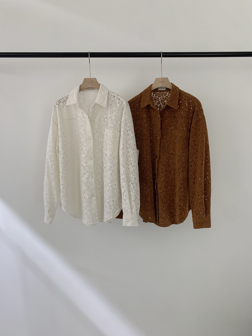 LOGARDEN東大門代購女士新款熱賣人氣時尚26春夏襯衫蕾絲衫LO GARDEN襯衫/蕾絲衫