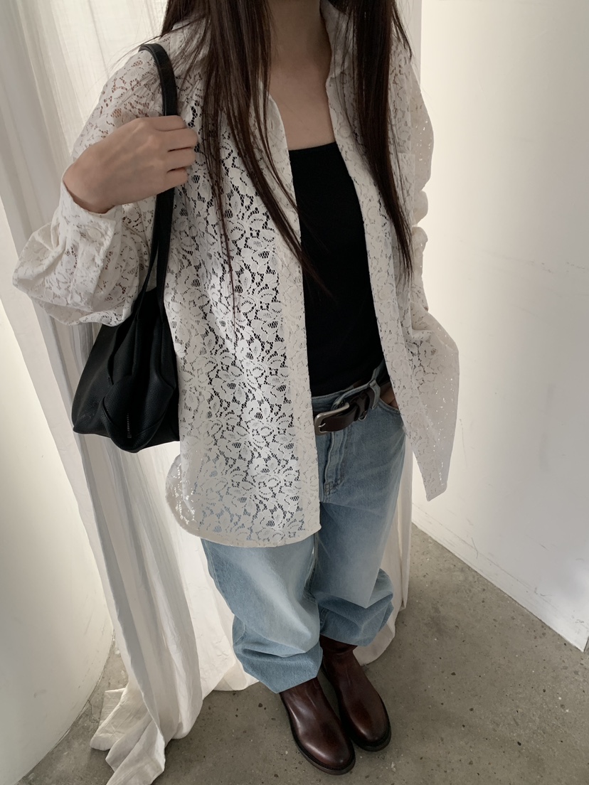 LOGARDEN東大門代購女士新款熱賣人氣時尚26春夏襯衫蕾絲衫LO GARDEN襯衫/蕾絲衫