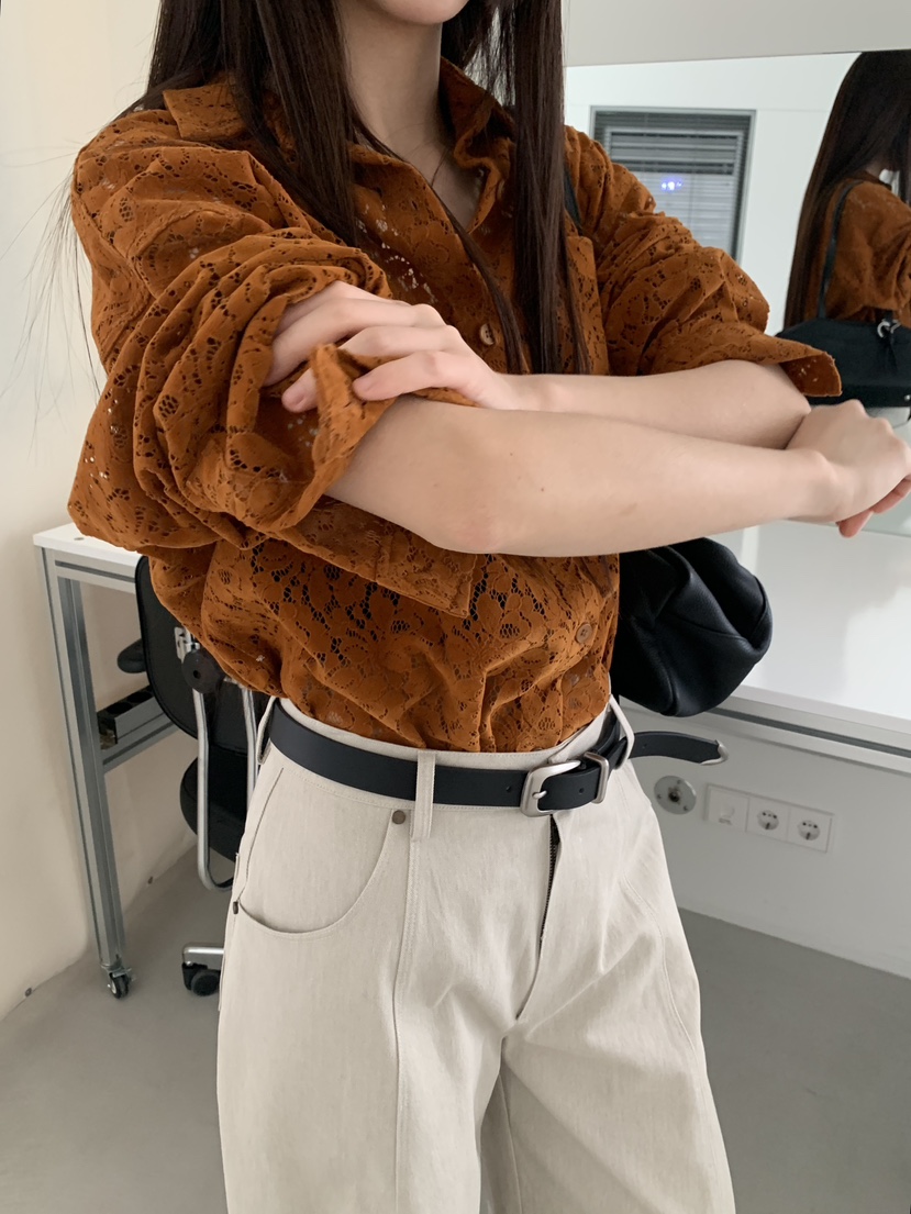 LOGARDEN東大門代購女士新款熱賣人氣時尚26春夏襯衫蕾絲衫LO GARDEN襯衫/蕾絲衫