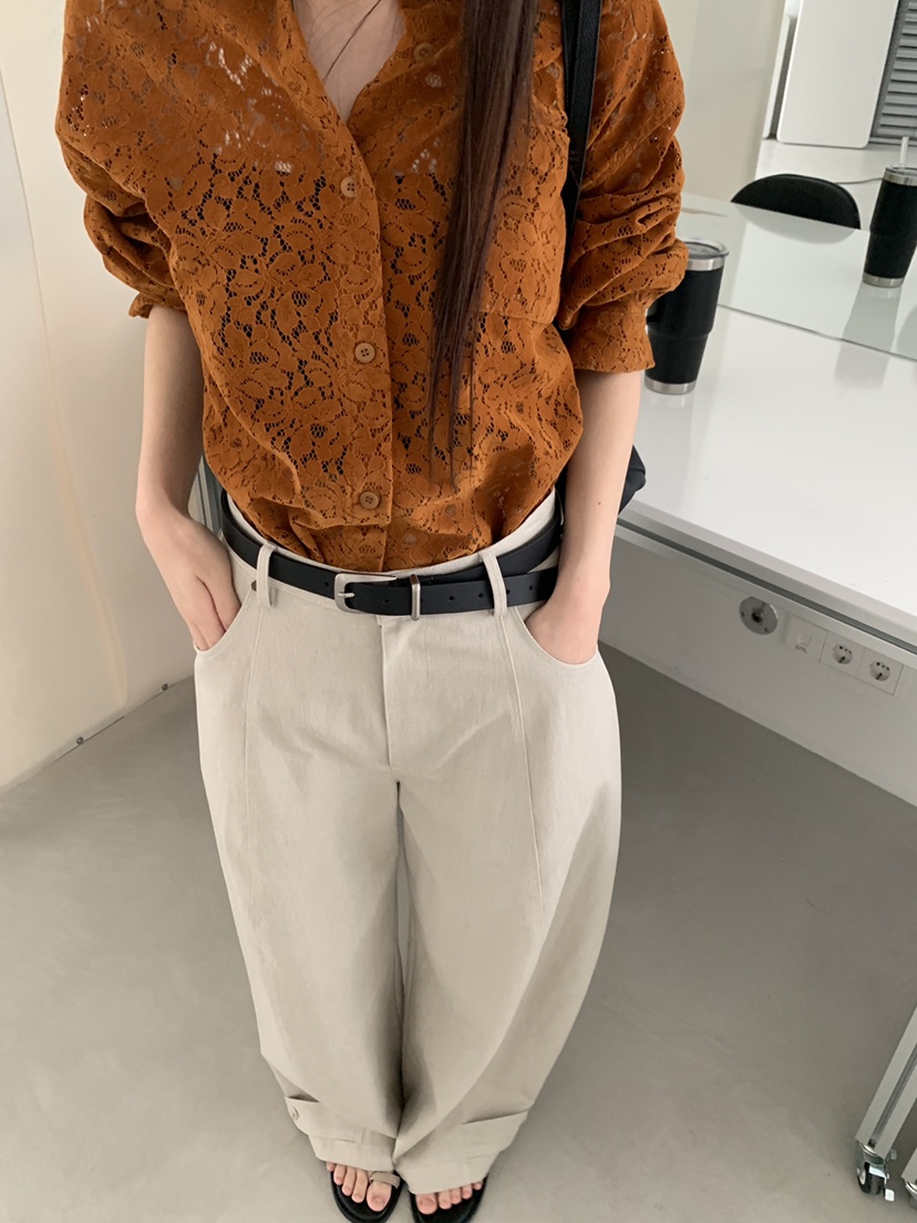 LOGARDEN東大門代購女士新款熱賣人氣時尚26春夏襯衫蕾絲衫LO GARDEN襯衫/蕾絲衫