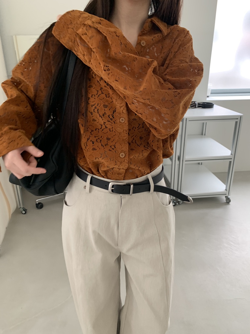 LOGARDEN東大門代購女士新款熱賣人氣時尚26春夏襯衫蕾絲衫LO GARDEN襯衫/蕾絲衫