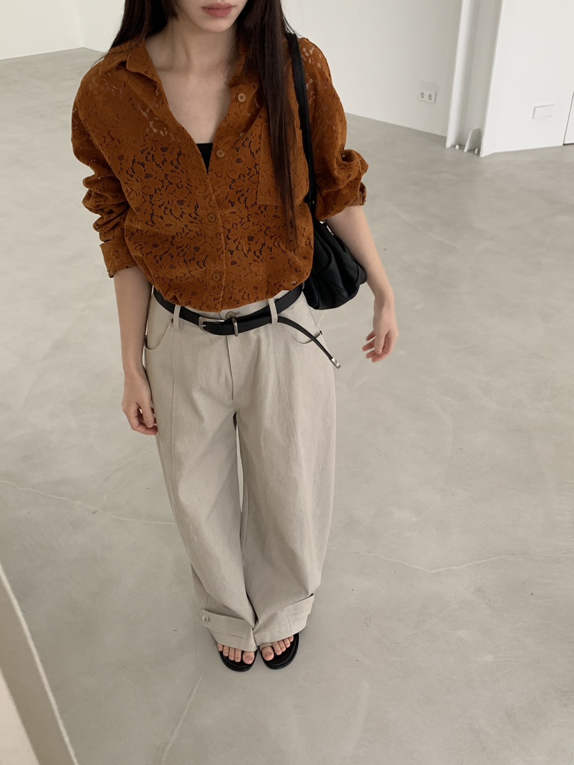 LOGARDEN東大門代購女士新款熱賣人氣時尚26春夏襯衫蕾絲衫LO GARDEN襯衫/蕾絲衫