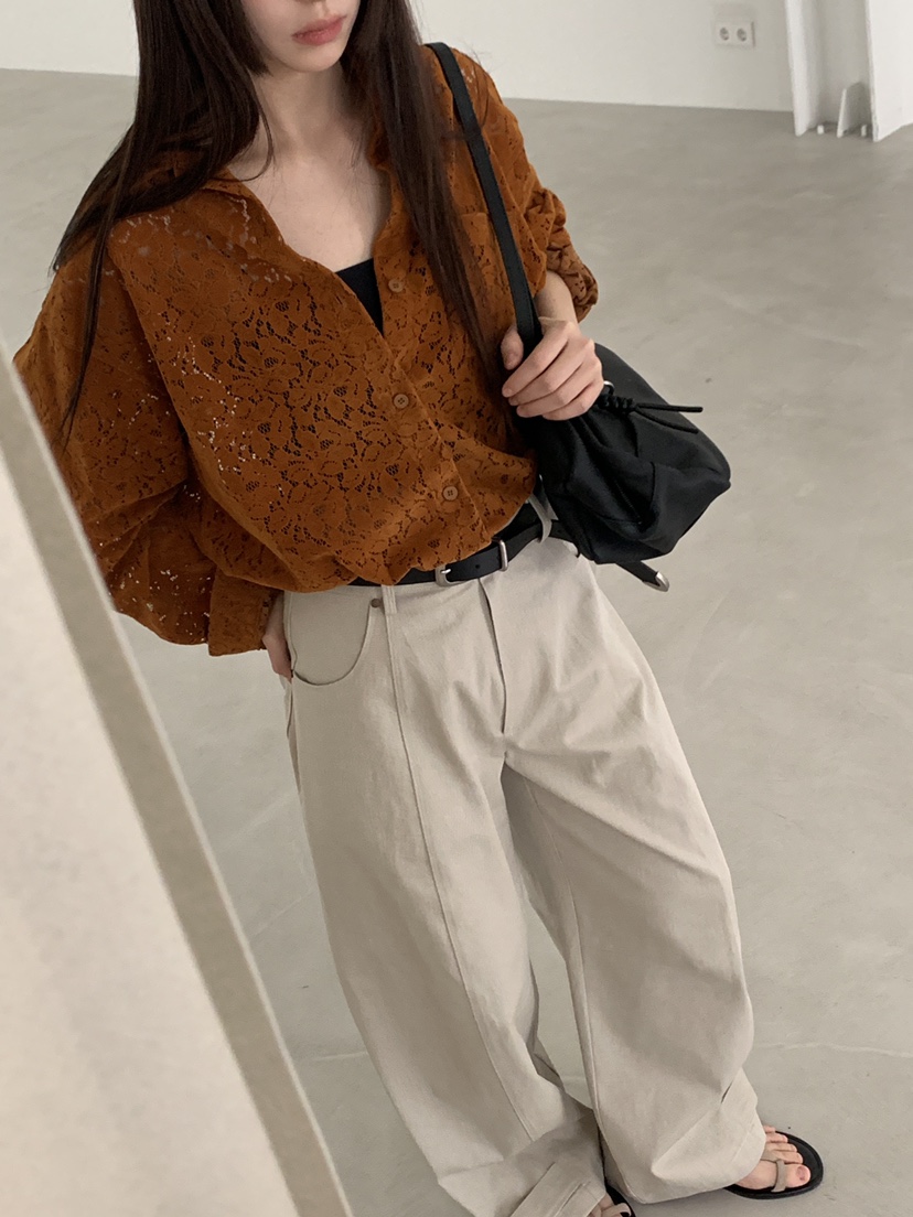 LOGARDEN東大門代購女士新款熱賣人氣時尚26春夏襯衫蕾絲衫LO GARDEN襯衫/蕾絲衫