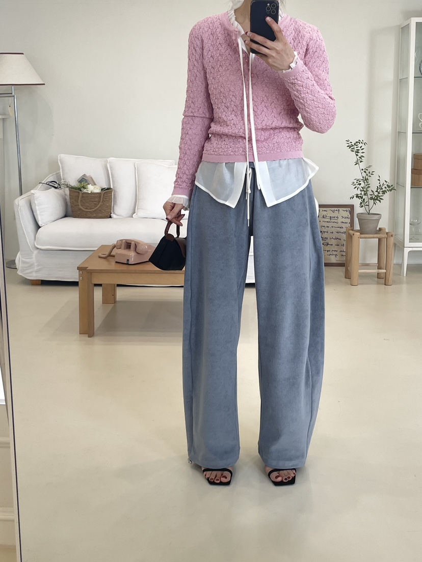 EDITION-P韓國代購女士新品休閑人氣26春夏休閑褲毛圈布EDITION/CHAHEE休閑褲