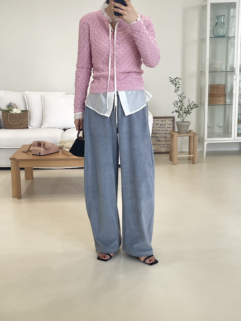 EDITION-P韓國代購女士新品休閑人氣26春夏休閑褲毛圈布EDITION/CHAHEE休閑褲