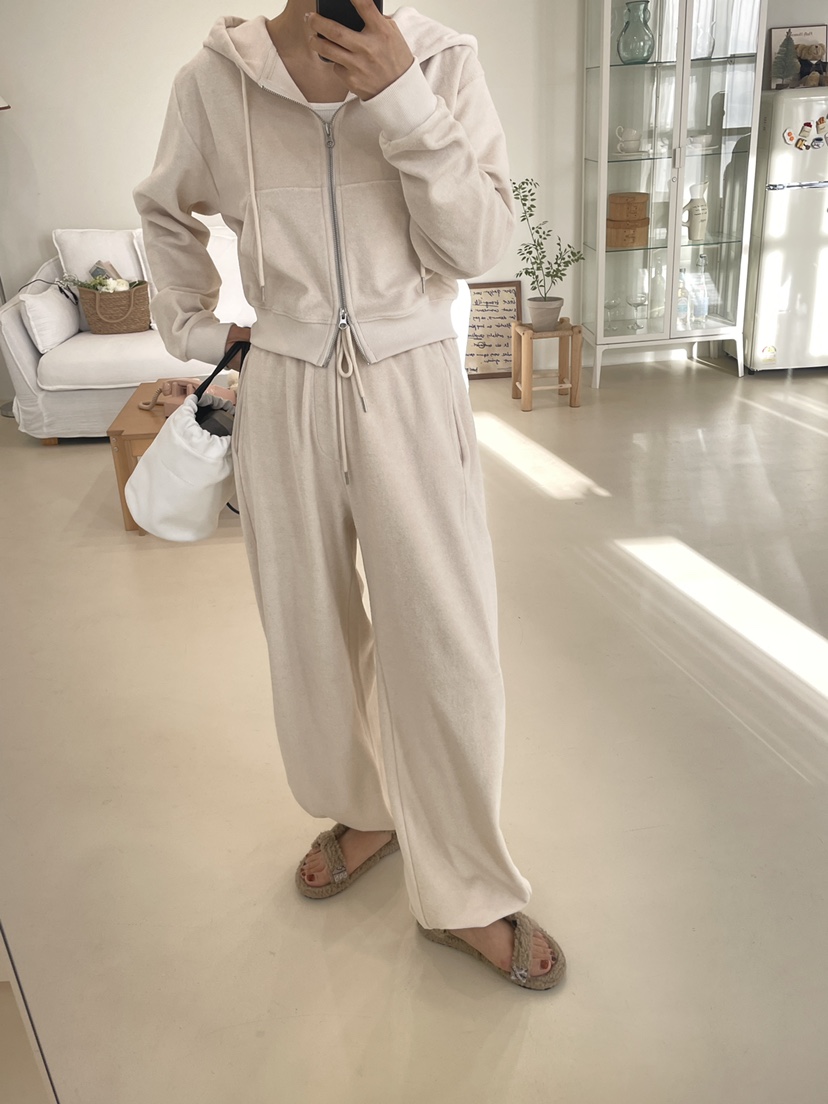 EDITION-P韓國代購女士新品休閑人氣26春夏休閑褲毛圈布EDITION/CHAHEE休閑褲