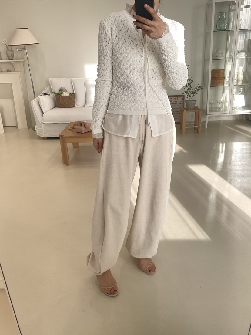 EDITION-P韓國代購女士新品休閑人氣26春夏休閑褲毛圈布EDITION/CHAHEE休閑褲