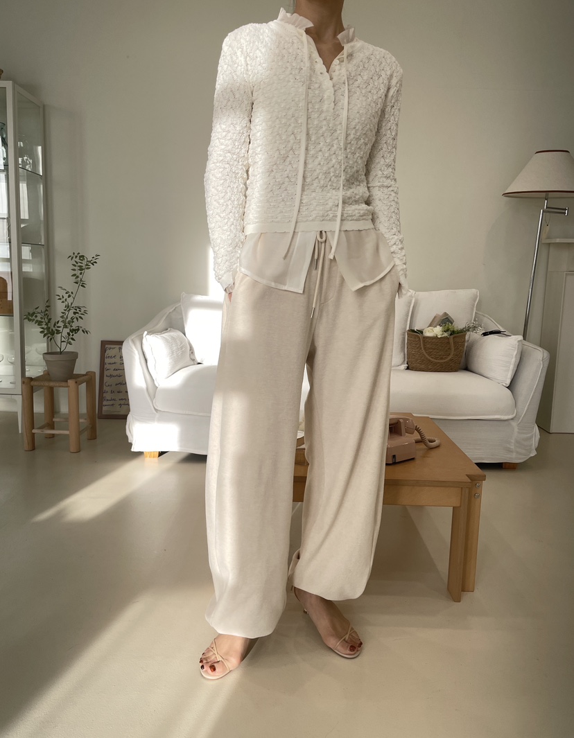 EDITION-P韓國代購女士新品休閑人氣26春夏休閑褲毛圈布EDITION/CHAHEE休閑褲