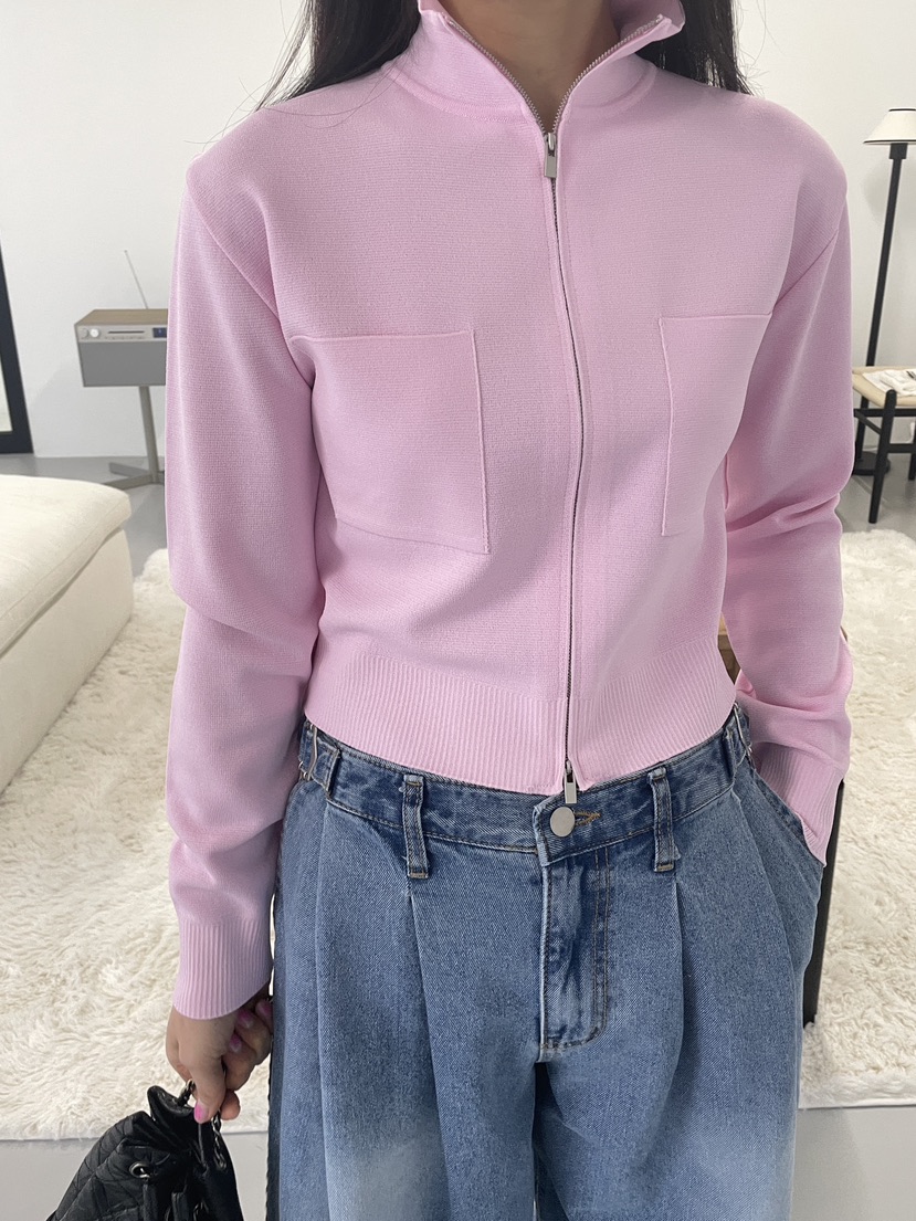 EDITION-P東大門直郵女士新款26春夏針織衫拉鏈短款開衫EDITION/CHAHEE針織衫