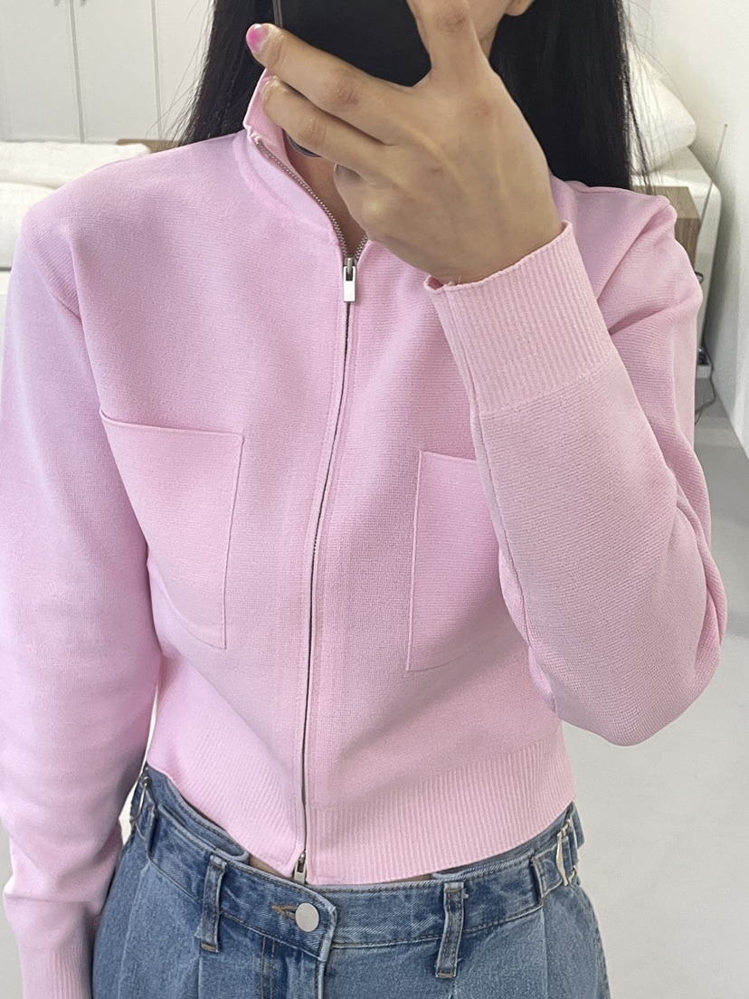 EDITION-P東大門直郵女士新款26春夏針織衫拉鏈短款開衫EDITION/CHAHEE針織衫