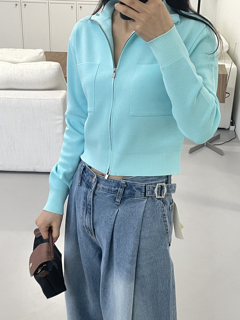 EDITION-P東大門直郵女士新款26春夏針織衫拉鏈短款開衫EDITION/CHAHEE針織衫