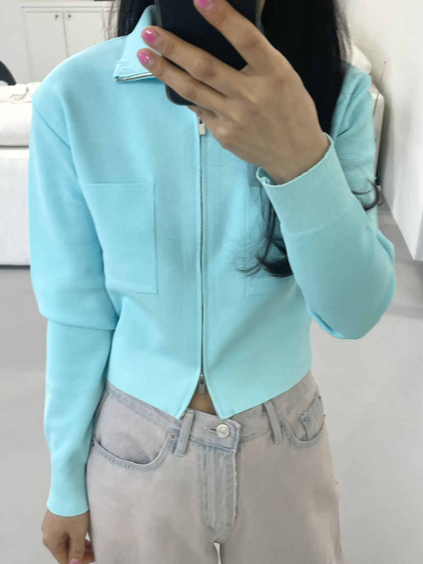 EDITION-P東大門直郵女士新款26春夏針織衫拉鏈短款開衫EDITION/CHAHEE針織衫