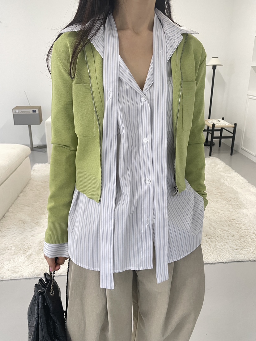 EDITION-P東大門直郵女士新款26春夏針織衫拉鏈短款開衫EDITION/CHAHEE針織衫