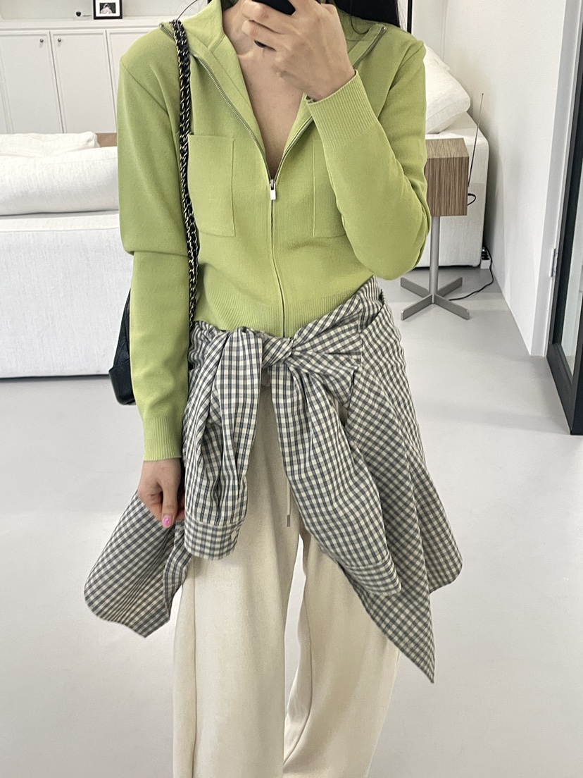 EDITION-P東大門直郵女士新款26春夏針織衫拉鏈短款開衫EDITION/CHAHEE針織衫