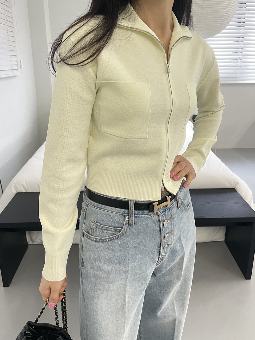 EDITION-P東大門直郵女士新款26春夏針織衫拉鏈短款開衫EDITION/CHAHEE針織衫