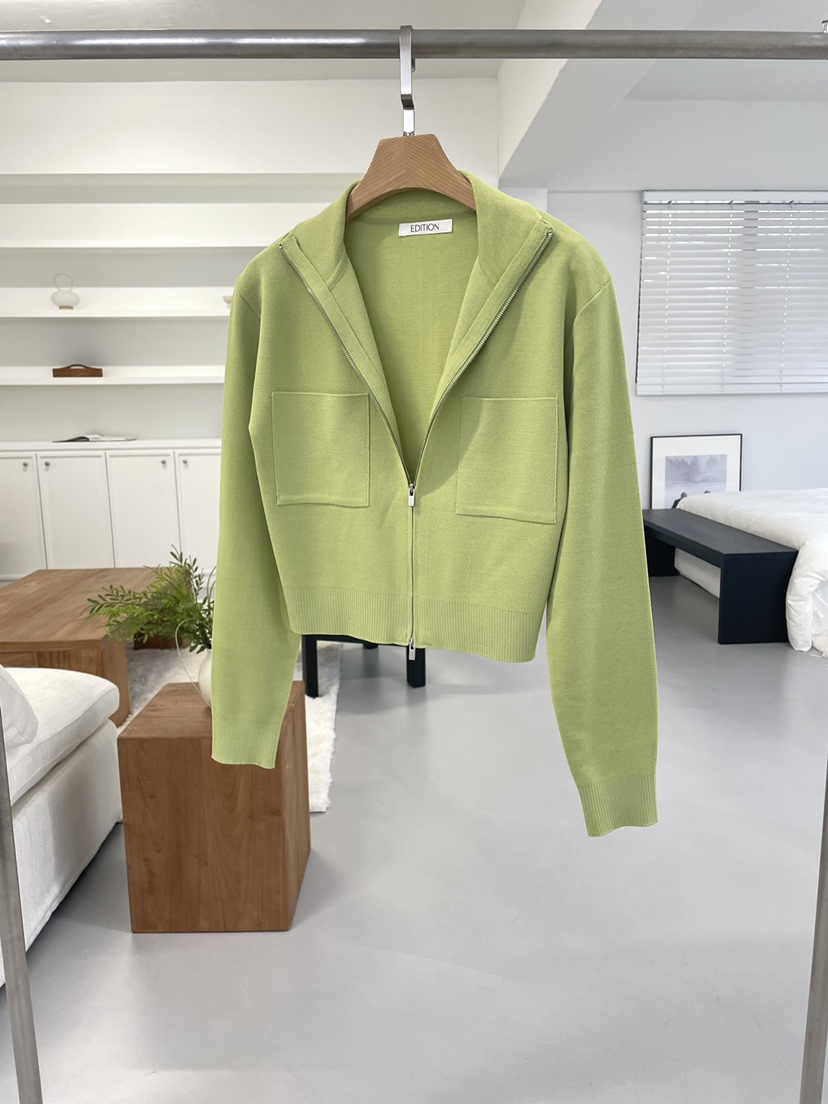 EDITION-P東大門直郵女士新款26春夏針織衫拉鏈短款開衫EDITION/CHAHEE針織衫圖色1