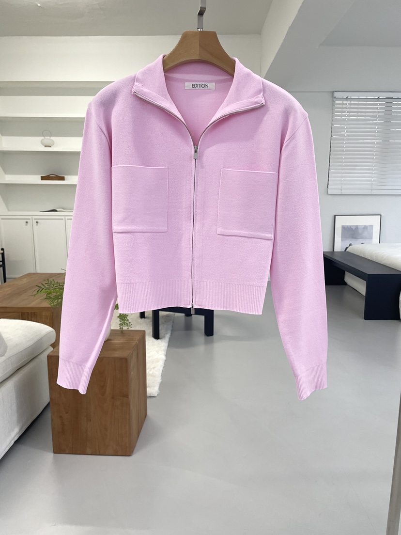 EDITION-P東大門直郵女士新款26春夏針織衫拉鏈短款開衫EDITION/CHAHEE針織衫圖色4