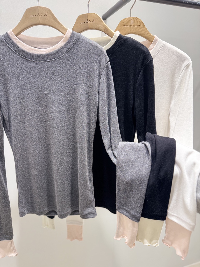 MELTED-P韓國代購女裝新款休閑職業時尚人氣26春夏長袖T恤MELTED-P長袖T恤