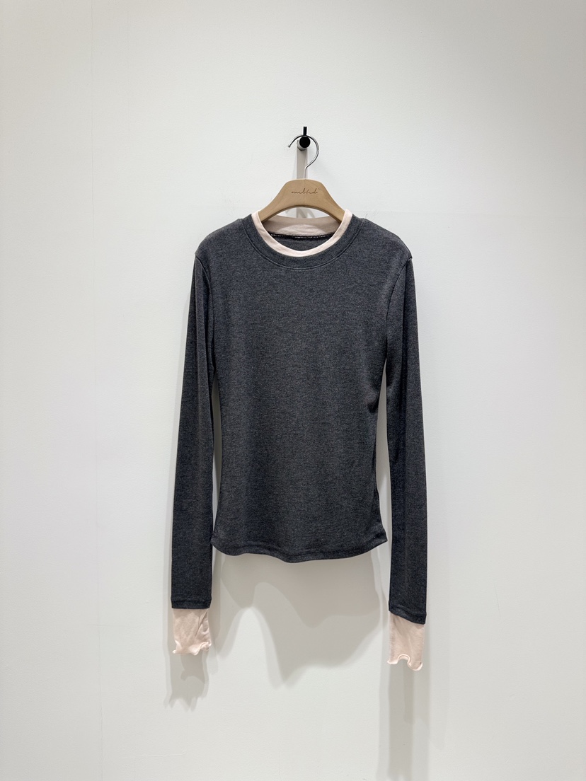 MELTED-P韓國代購女裝新款休閑職業時尚人氣26春夏長袖T恤MELTED-P長袖T恤圖色2