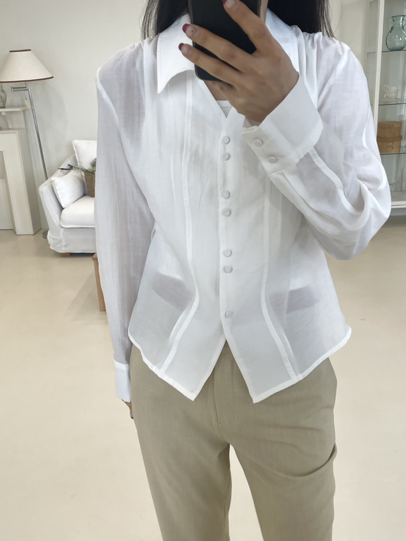 EDITION-P韓國代購女裝新品人氣推薦休閑熱賣襯衫蕾絲衫EDITION/CHAHEE襯衫/蕾絲衫