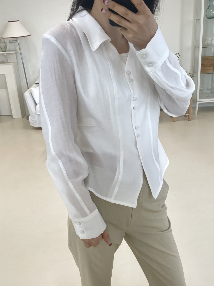 EDITION-P韓國代購女裝新品人氣推薦休閑熱賣襯衫蕾絲衫EDITION/CHAHEE襯衫/蕾絲衫