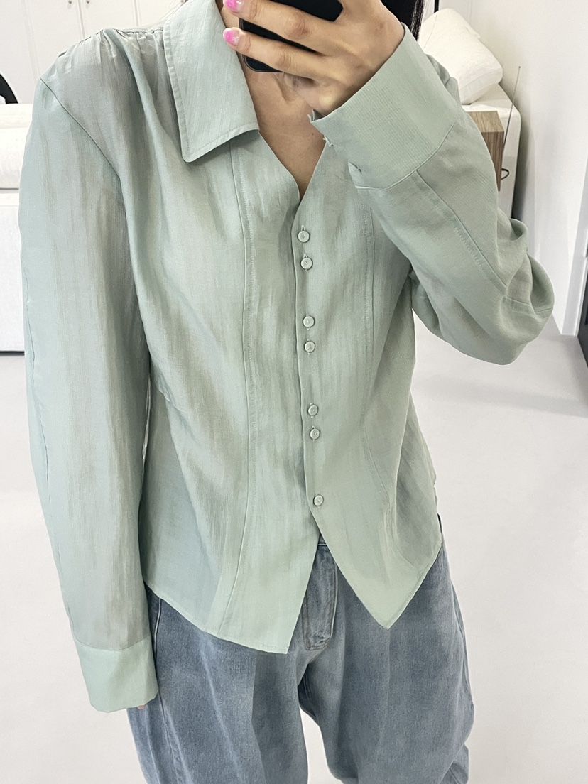 EDITION-P韓國代購女裝新品人氣推薦休閑熱賣襯衫蕾絲衫EDITION/CHAHEE襯衫/蕾絲衫