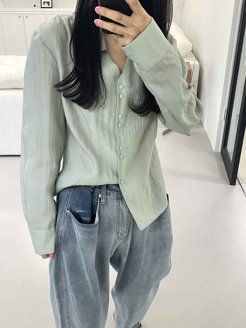 EDITION-P韓國代購女裝新品人氣推薦休閑熱賣襯衫蕾絲衫EDITION/CHAHEE襯衫/蕾絲衫