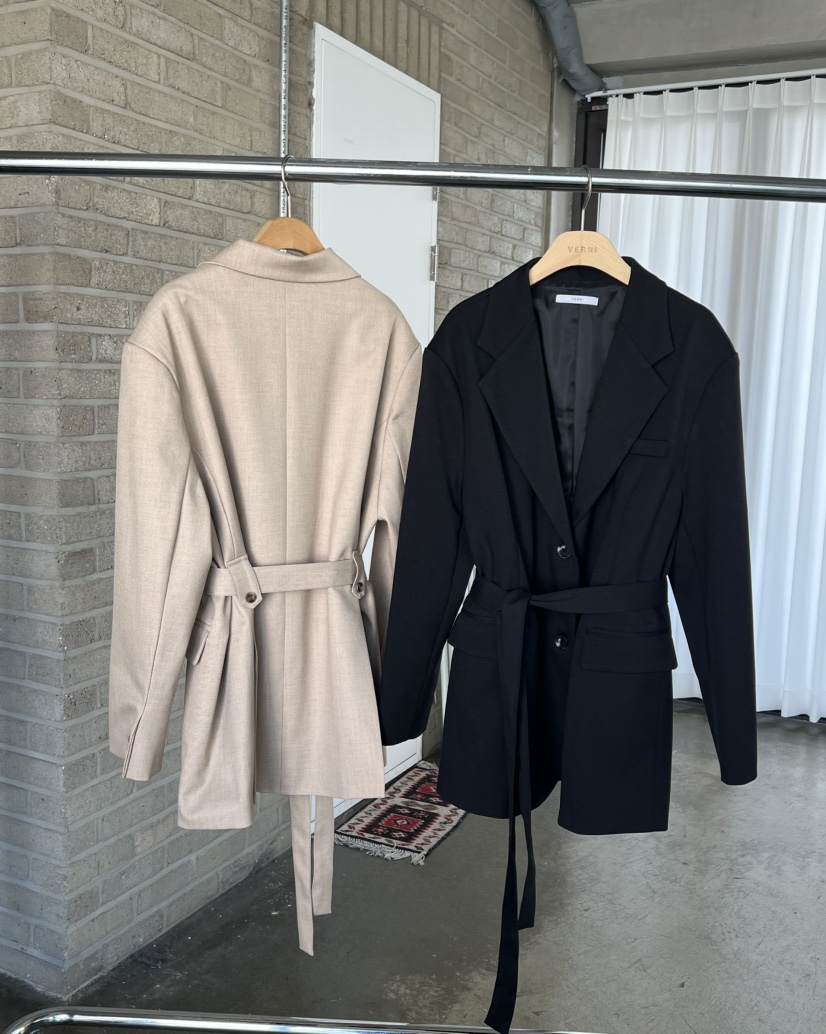 VERNI東大門直郵女士新款休閑時尚推薦真品熱賣夾克含腰帶VERNI夾克