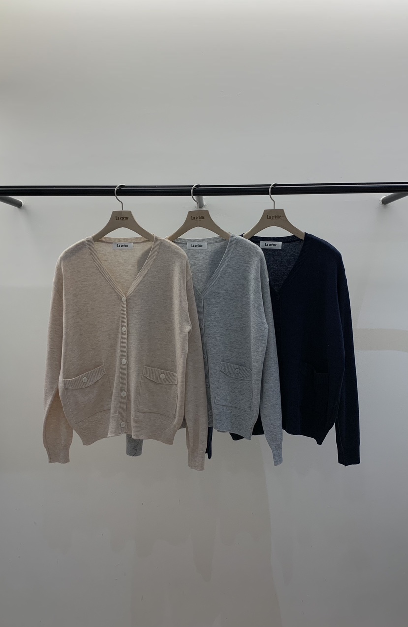 LA CREME東大門代購女裝新款26春夏推薦人氣休閑針織衫口袋LA CREME針織衫