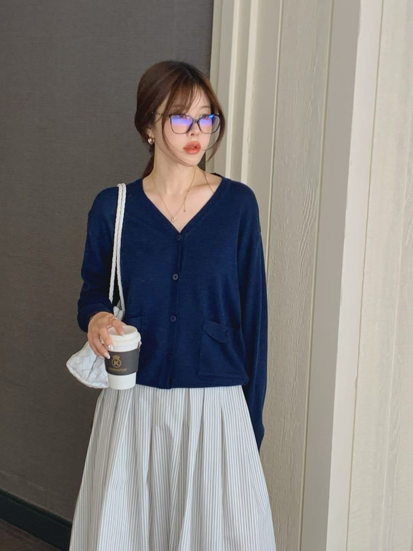 LA CREME東大門代購女裝新款26春夏推薦人氣休閑針織衫口袋LA CREME針織衫