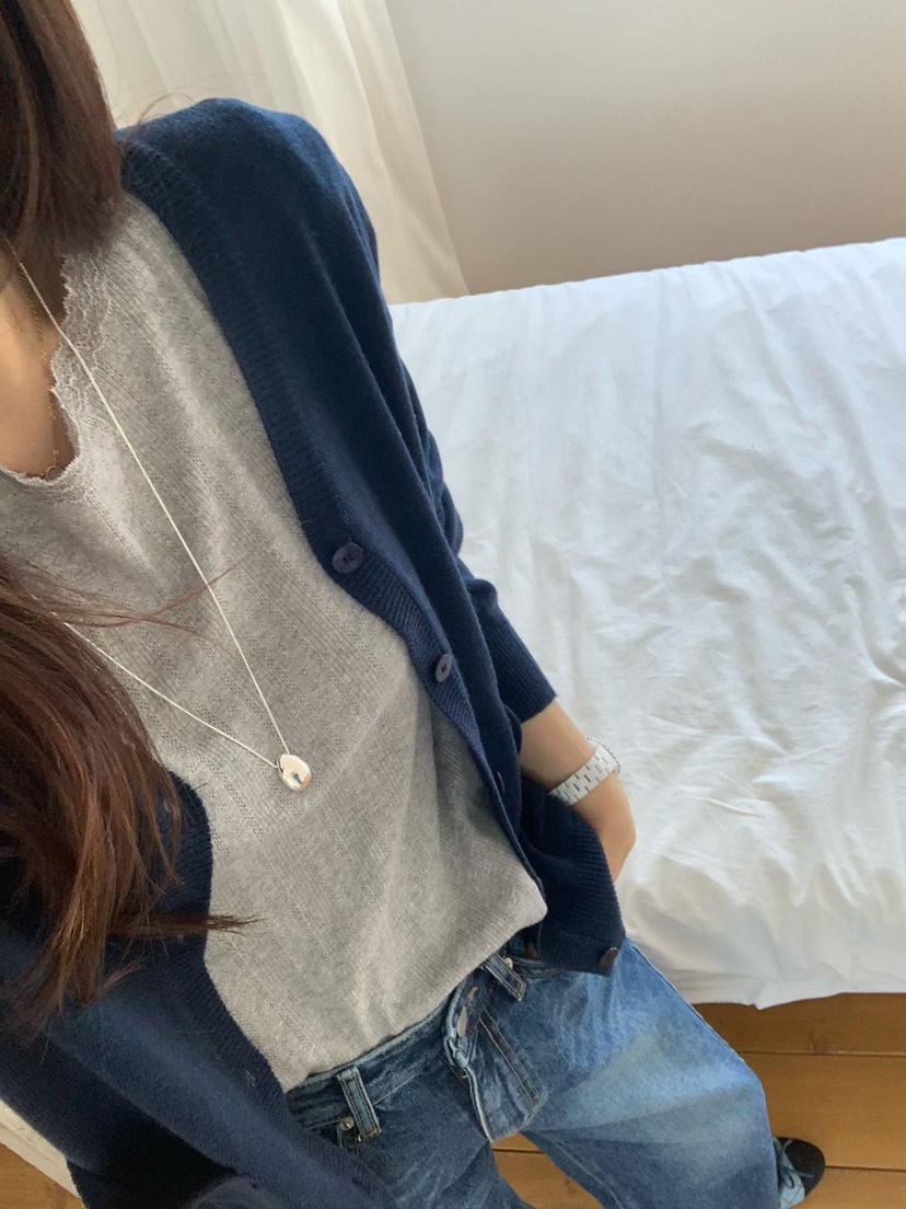 LA CREME東大門代購女裝新款26春夏推薦人氣休閑針織衫口袋LA CREME針織衫