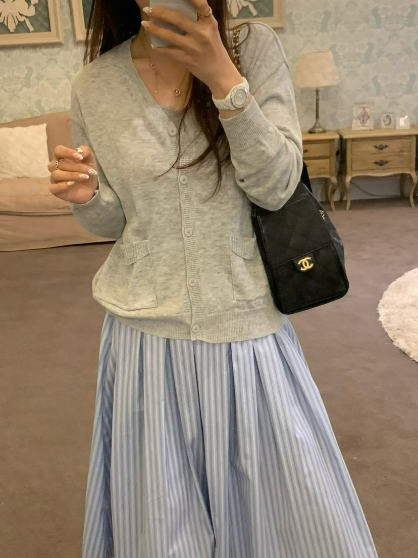 LA CREME東大門代購女裝新款26春夏推薦人氣休閑針織衫口袋LA CREME針織衫