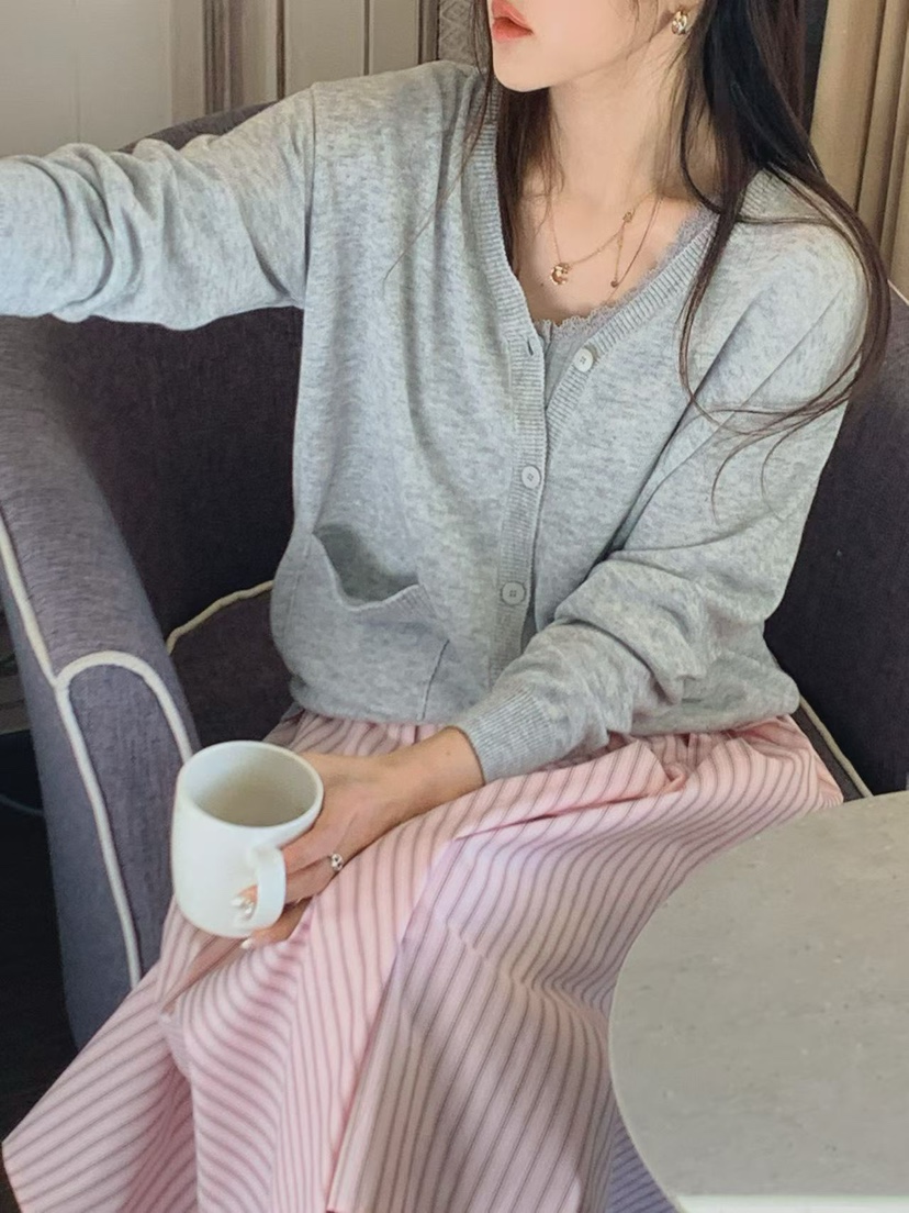 LA CREME東大門代購女裝新款26春夏推薦人氣休閑針織衫口袋LA CREME針織衫