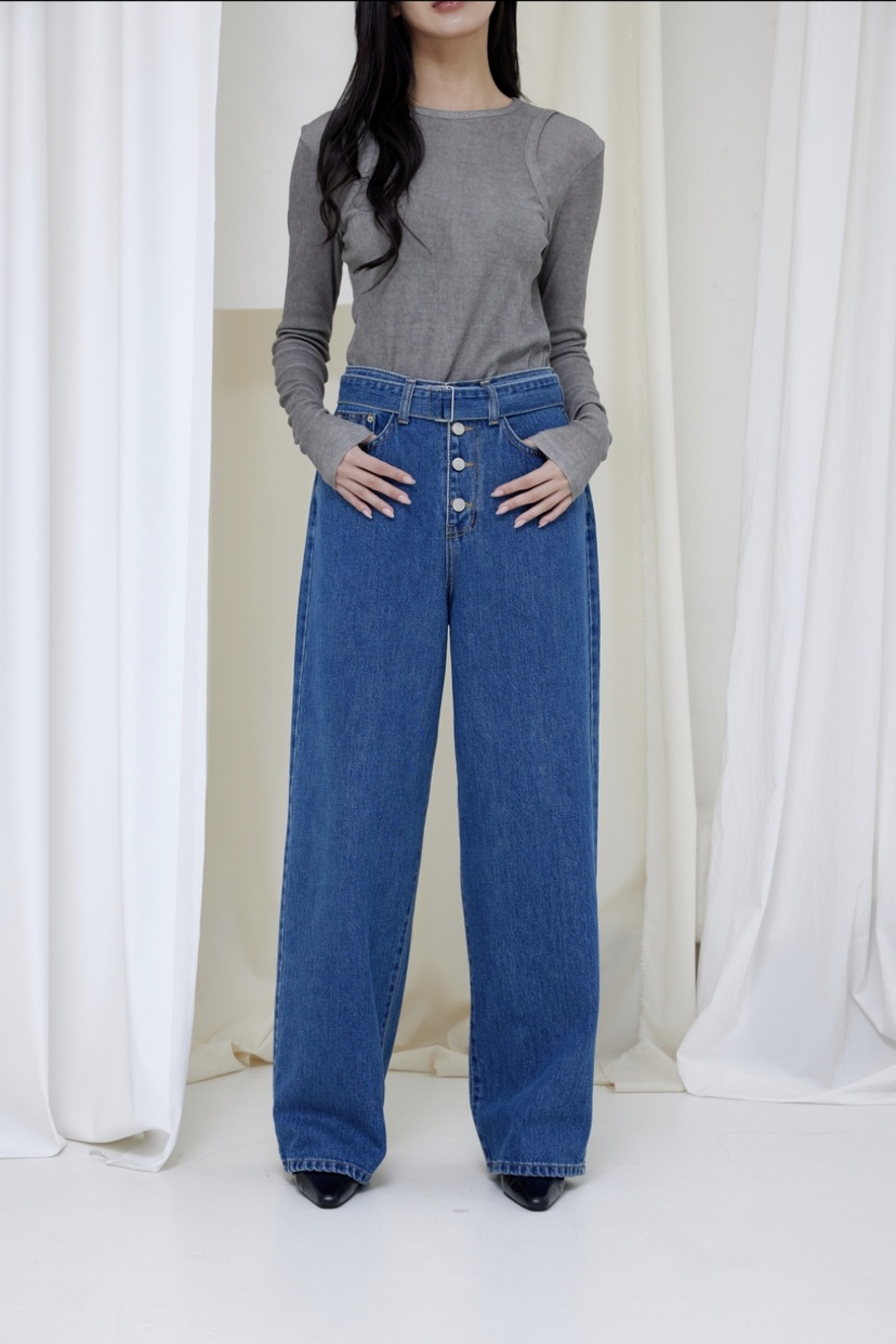 LE-PPL韓國直郵女裝新品職業熱賣人氣時尚26春夏休閑牛仔褲LE-PPL牛仔褲圖色1