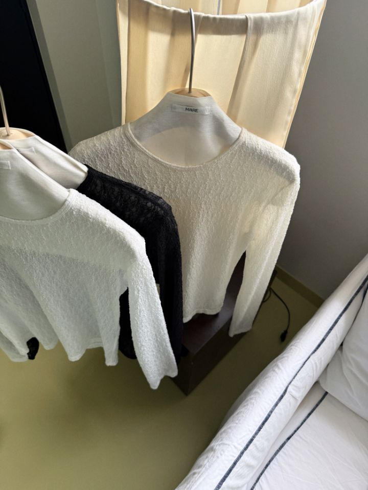 MARE東大門直郵女士新品26春夏人氣推薦真品休閑長袖T恤蕾絲MARE長袖T恤