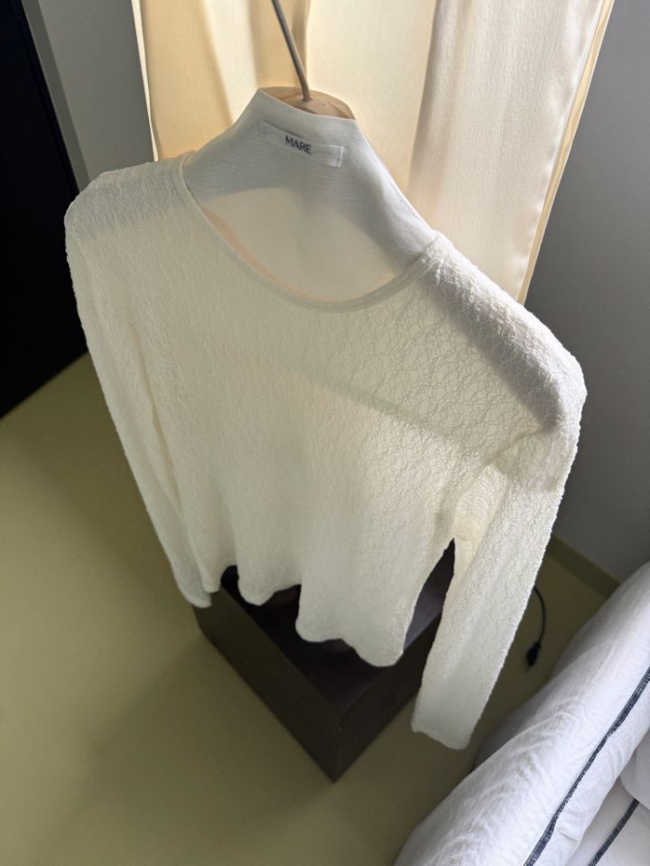 MARE東大門直郵女士新品26春夏人氣推薦真品休閑長袖T恤蕾絲MARE長袖T恤