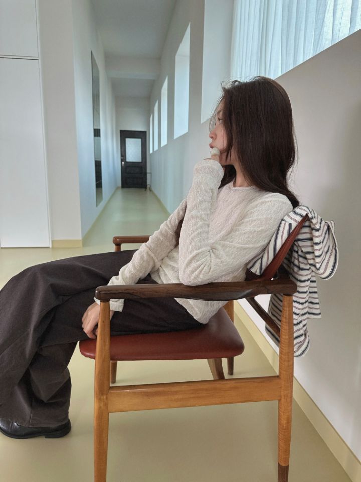 MARE東大門直郵女士新品26春夏人氣推薦真品休閑長袖T恤蕾絲MARE長袖T恤