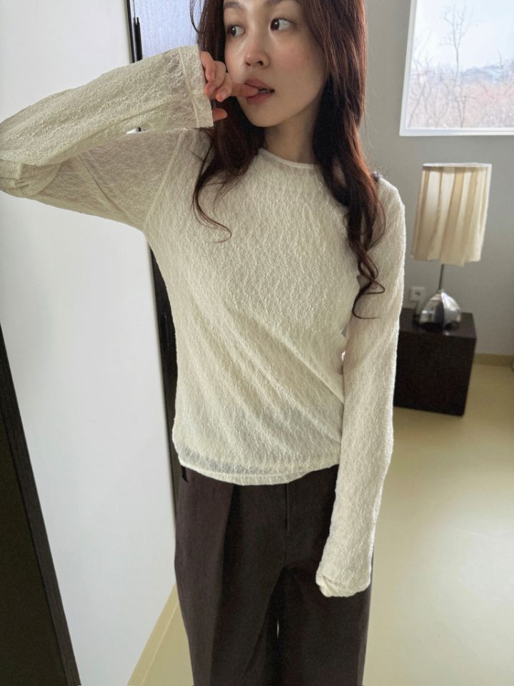 MARE東大門直郵女士新品26春夏人氣推薦真品休閑長袖T恤蕾絲MARE長袖T恤圖色1