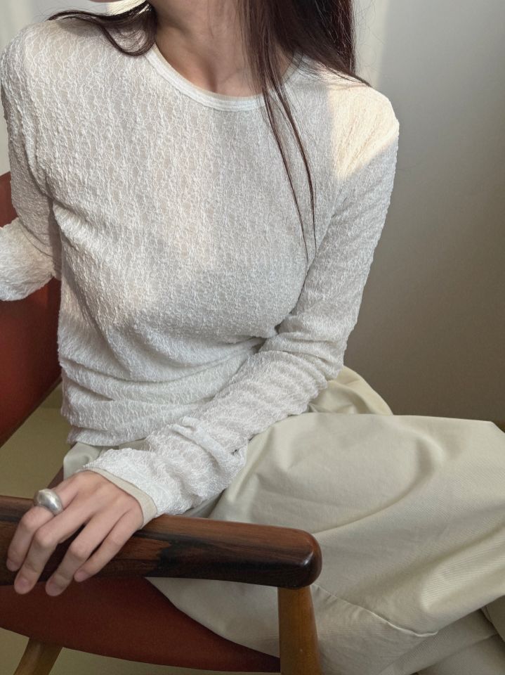 MARE東大門直郵女士新品26春夏人氣推薦真品休閑長袖T恤蕾絲MARE長袖T恤圖色2