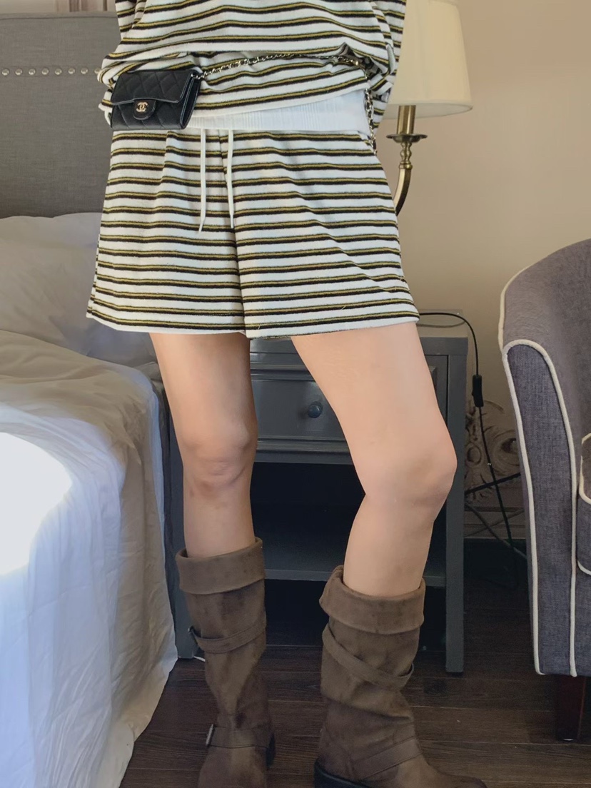 LA CREME韓國直郵女裝新款熱賣休閑26春夏推薦人氣短褲毛圈LA CREME短褲