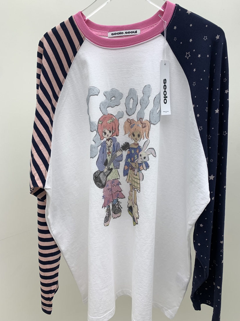 SEOLO東大門直郵女裝新款職業熱賣人氣休閑26春夏長袖T恤Seolo seoul長袖T恤圖色1