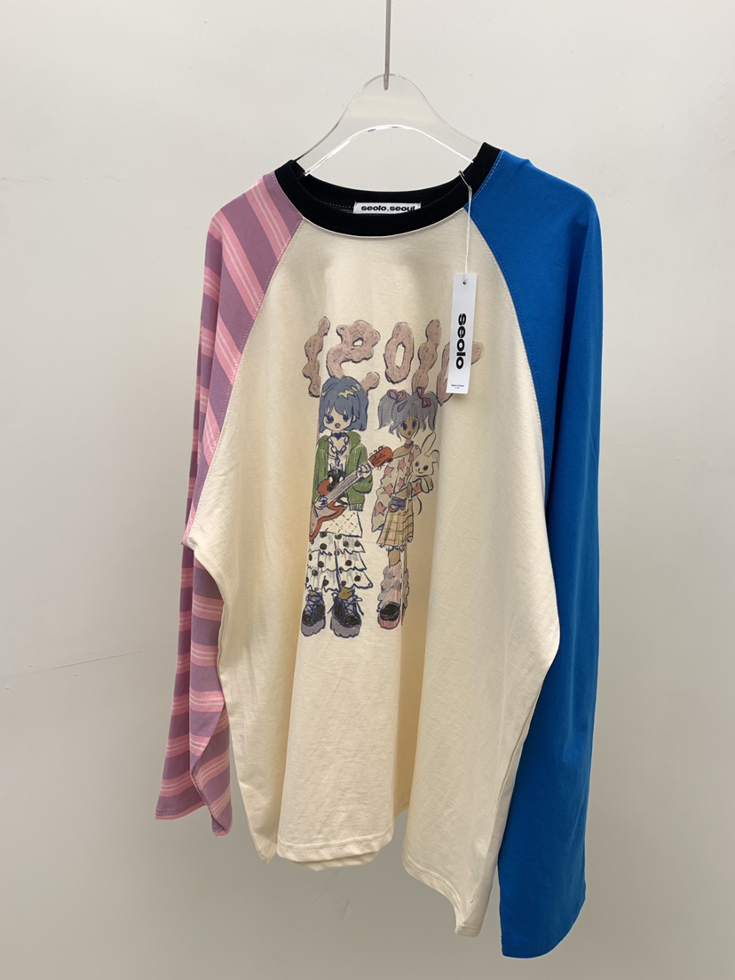 SEOLO東大門直郵女裝新款職業熱賣人氣休閑26春夏長袖T恤Seolo seoul長袖T恤圖色2
