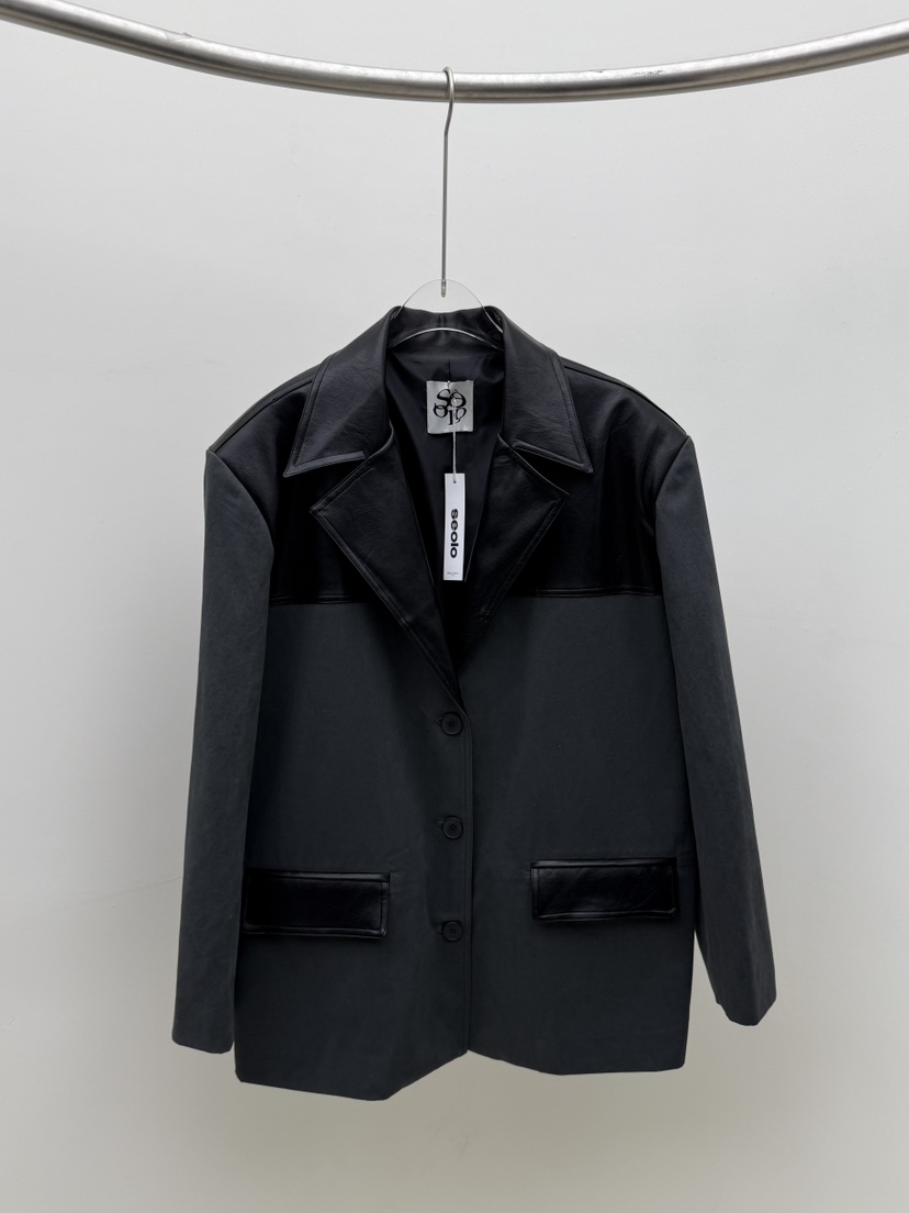 SEOLO韓國直郵女裝新品休閑時尚真品職業推薦人氣夾克皮革棉Seolo seoul夾克