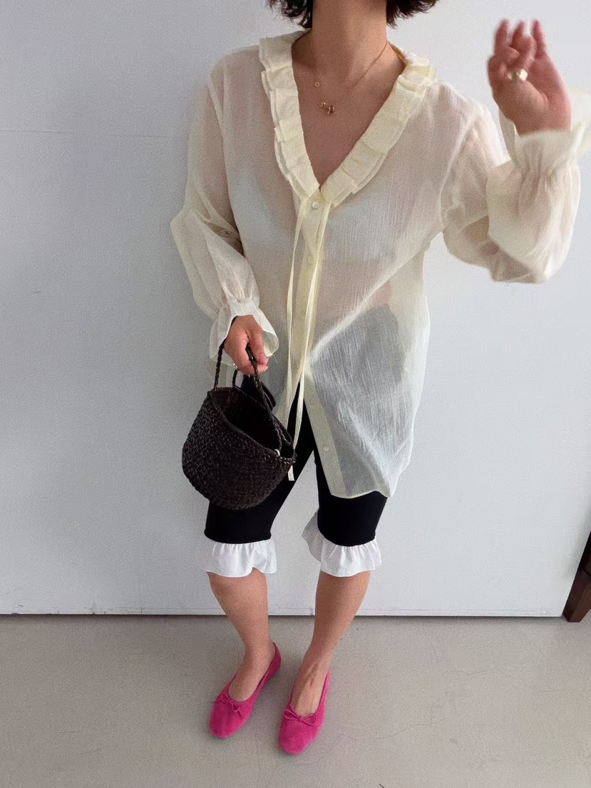 OLI SEOUL東大門實拍女裝新款熱賣職業人氣26春夏襯衫蕾絲衫OLI SEOUL襯衫/蕾絲衫