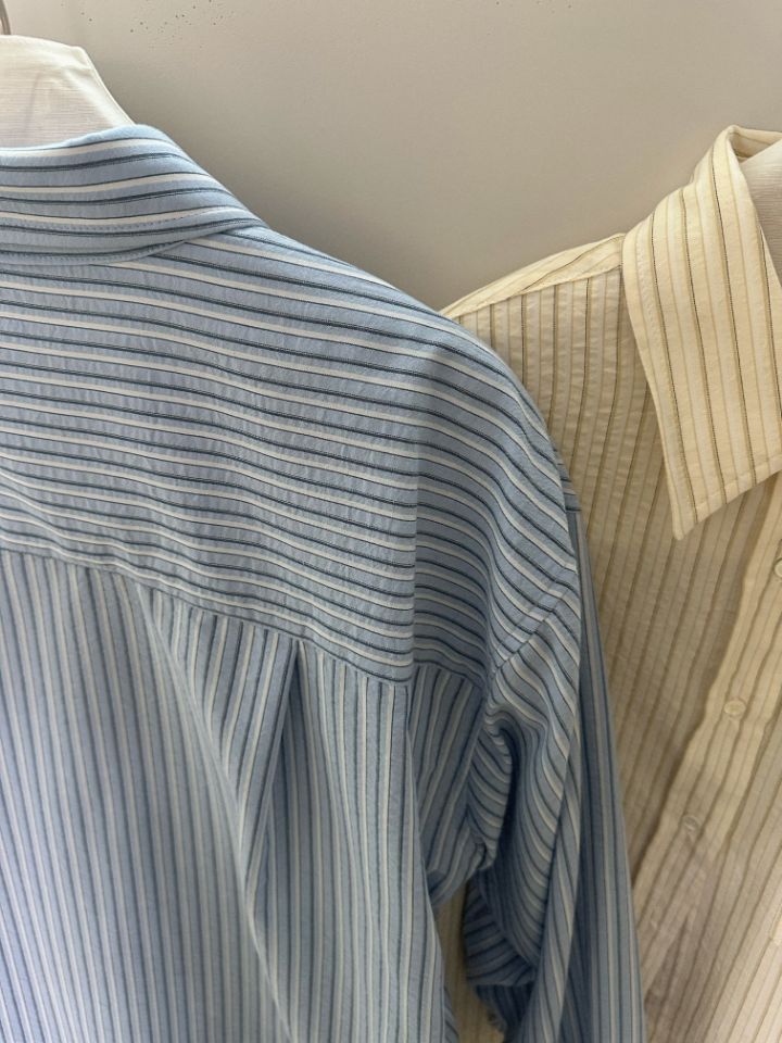 MARE韓國直郵女裝新款時尚推薦熱賣真品襯衫蕾絲衫刺繡條紋MARE襯衫/蕾絲衫